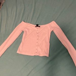 White off the shoulder forever 21 shirt